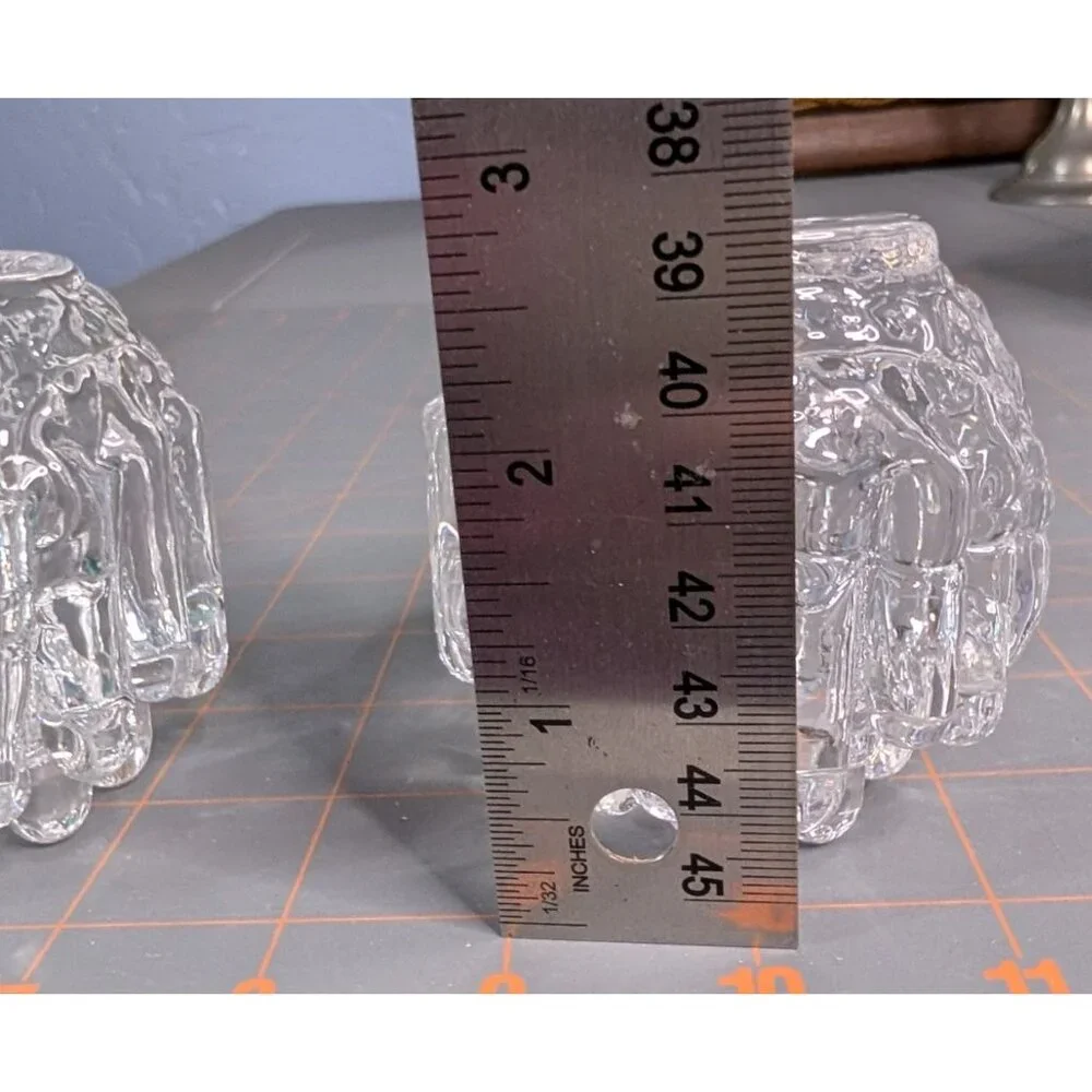 Kosta Boda Goran Warff Crystal Votive Candle Holders Set of 2 - Picture 6 of 16